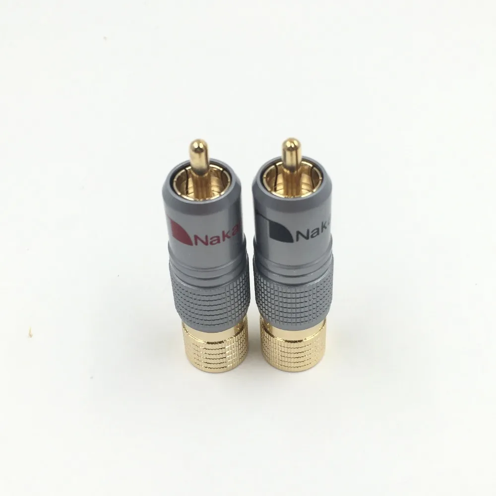 2 шт. NAKAMICHI 10 мм позолоченный RCA штекер блокирующий не разъем под пайку
