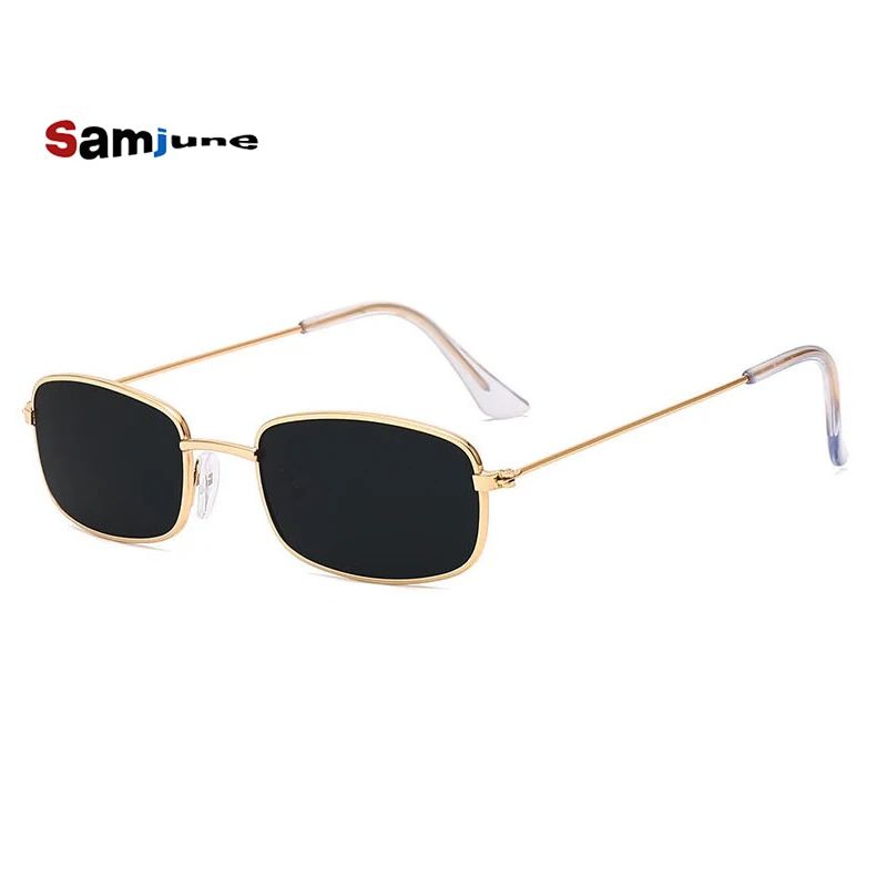 Samjune Trend маленькие прямоугольные солнцезащитные очки роскошные брендовые