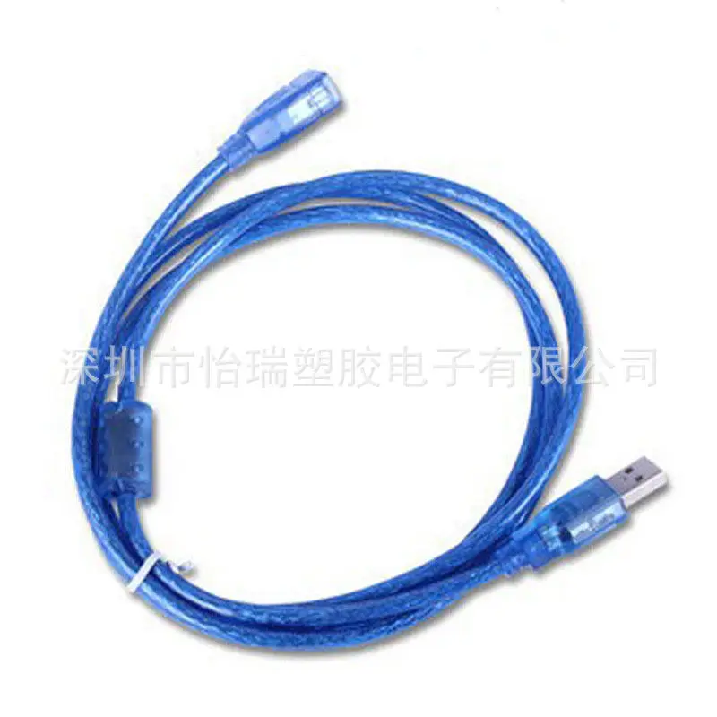 USB кабель удлинитель 2 0 male female прозрачный синий ленточный щит с магнитным кольцом