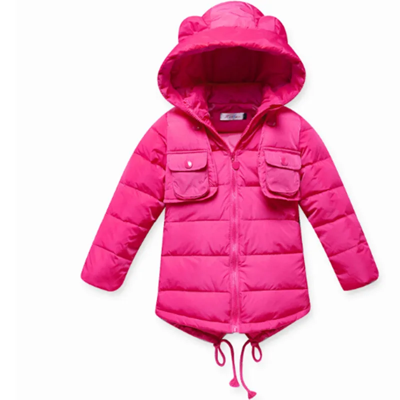 2018 Брендовое зимнее теплое пальто ярких цветов для девочек рождественское