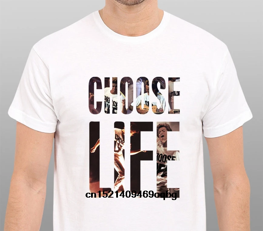Возьмите Повседневное футболка Топы скидки Choose Life Wham дань George Michael экипажа шеи с