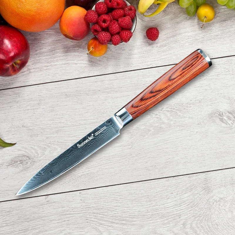 SUNNECKO 2 шт набор кухонных ножей 8 &quotChef 5&quot нож для утилиты японский Дамаск VG10