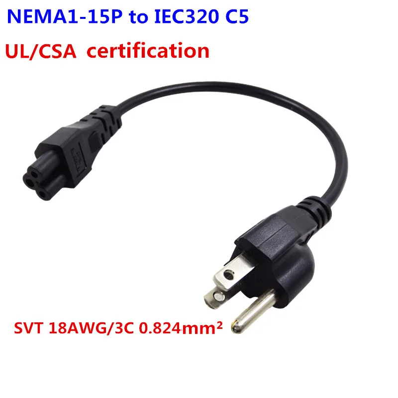 Американский 3-контактный сетевой кабель переменного тока американский