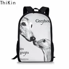 Рюкзак THIKIN для мальчиков и девочек, милый школьный ранец с 3D рисунком животных, итальянского греyhound в стиле кэжуал для студентов