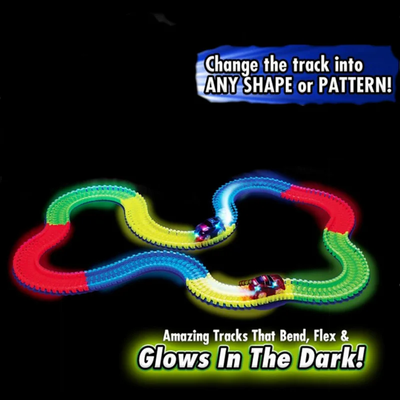 165 шт. волшебный гибкий рельсовый поезд трек светящийся электрический вагон