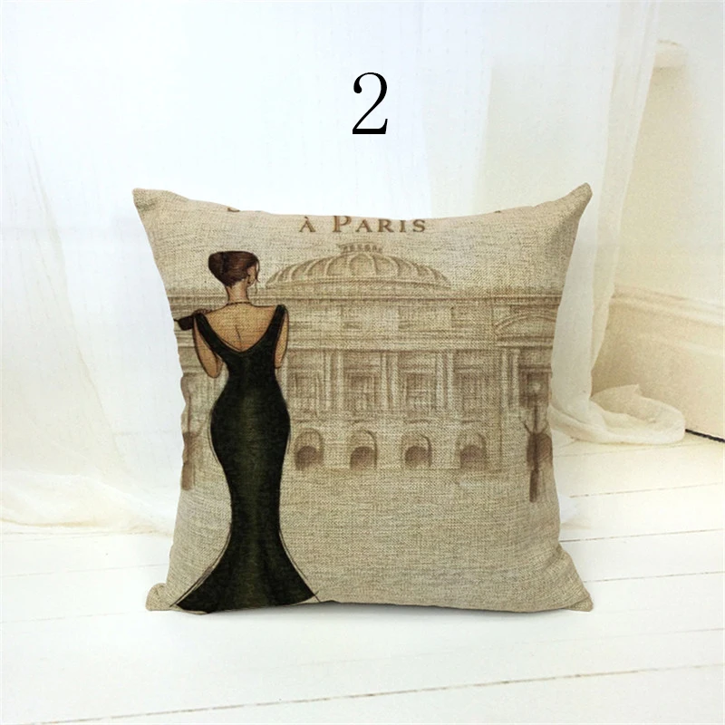 Наволочка 45x45 см современная модная женская наволочка Черное вечернее платье для