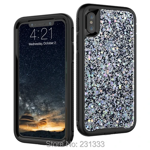 C-ku для Iphone X 8 7 PLUS 6 6S блестящая гибридная Броня ТПУ ПК противоударный жесткий