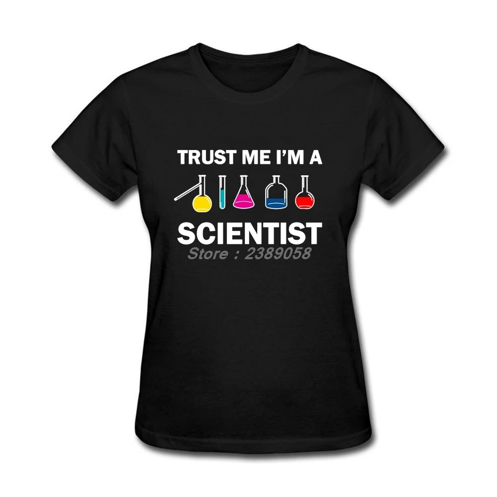 Уникальная женская футболка с коротким рукавом Trust Me I'm a Scientist крутая забавная