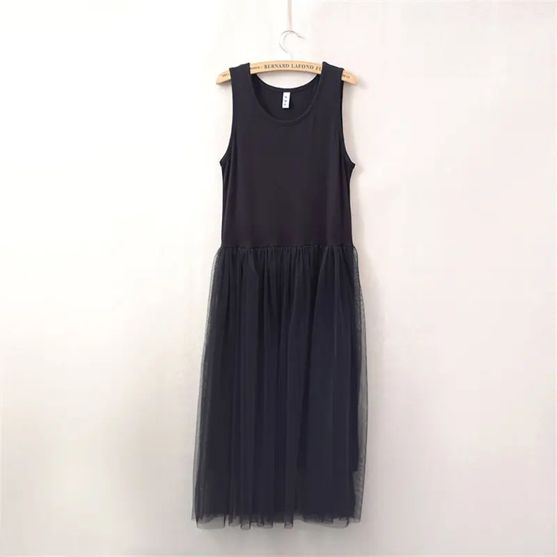 Женское длинное платье жилет из модала Прошитое с высокой талией jupe longue MZ321 весна