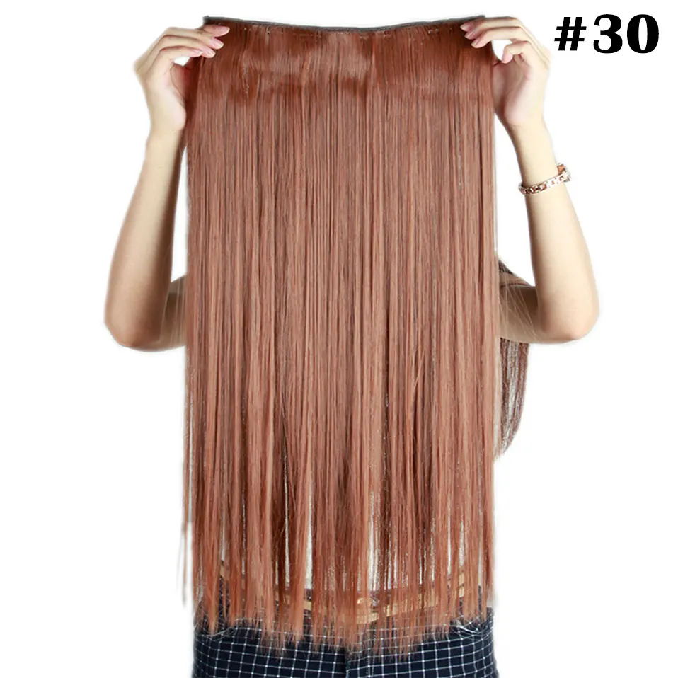 light auburn SNOILITE осень до талии 46-76 см Длинные клип в один кусок волос для наращивания Натуральные Прямые толстые синтетические волосы для женщин - Цвет: light auburn