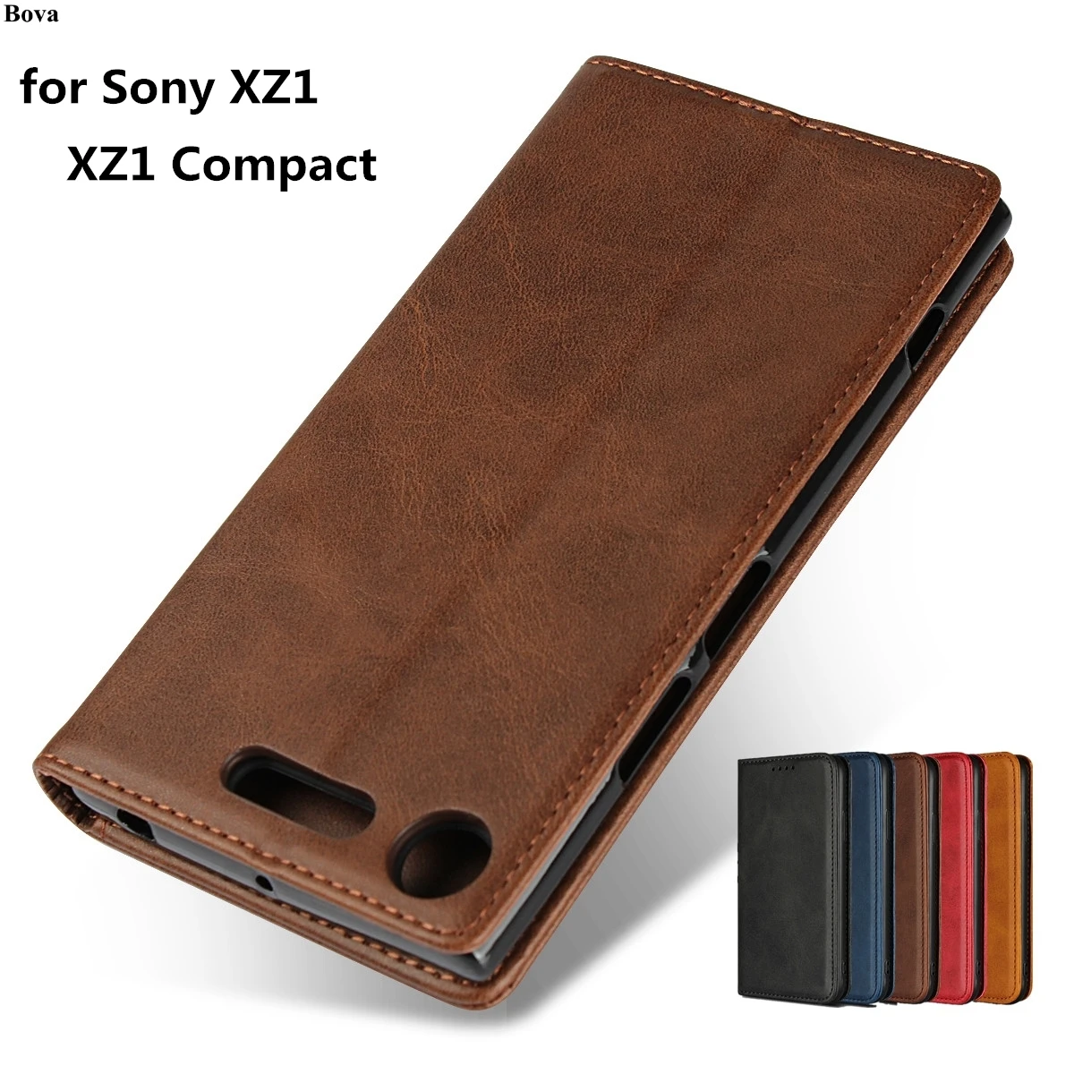

Leather case For Sony Xperia XZ1 / XZ1 Compact 4.6" & 5.2" Flip case card holder Holster Magnetic attraction Cover Wallet Case