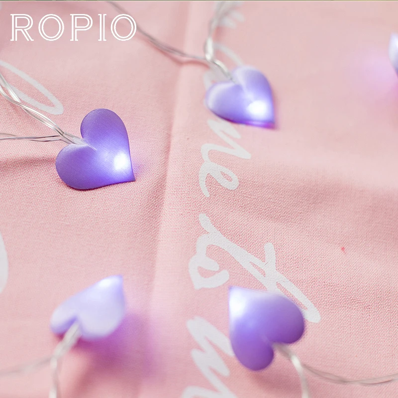 ROPIO 3 м 20 светодиодные фиолетовые гирлянды в форме сердца украшение для свадьбы
