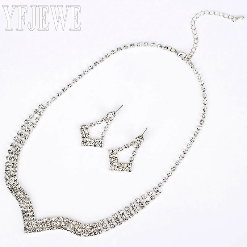 Новинка 2017, Модные женские ювелирные наборы, Nechlace и серьги, Посеребренные стразы для вечеринки, N248