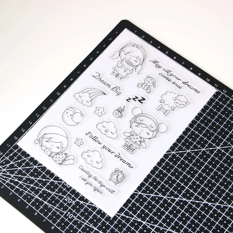 Резиновые силиконовые прозрачные спальные сны прозрачные штампы для DIY Скрапбукинг/изготовление карт/Дети забавное украшение поставки
