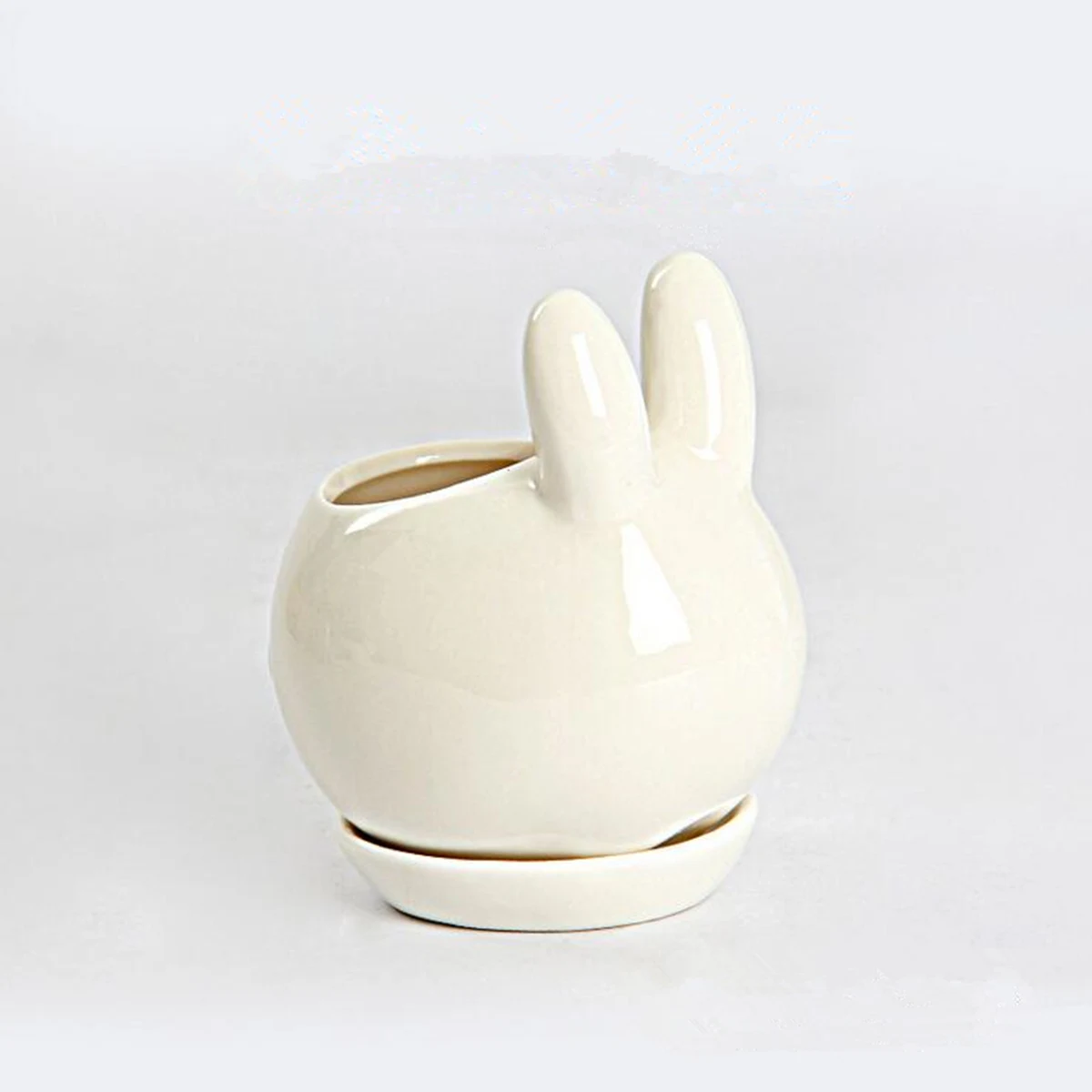 Rabbit Домашний декор, милый кот, мини-растение, цветочный горшок, милые животные, керамический суккулентный растительный горшок, цветочный горшок, садовый горшок, белый - Цвет: Rabbit