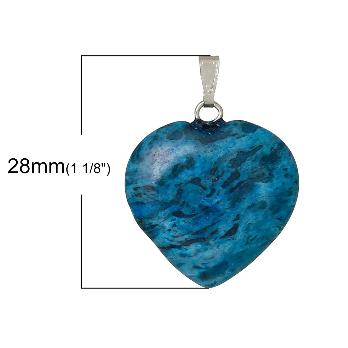 Кулон DoreenBeads кулон синего цвета в форме сердца с искусственным кианитом 28 мм x 21 1