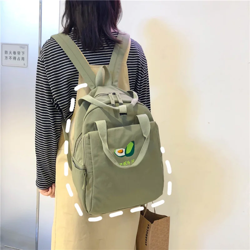 Estojo escolar multifuncional Рюкзак Школьные сумки корейский mochila фрукты вышивка ранец