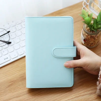 blue No inner pages JIANWU Macarons PU binder A5 A6 Записная книжка Дневник Расписание Книга Планировщик дневник несъемный Переплетчик милые школьные принадлежности - Цвет: blue No inner pages