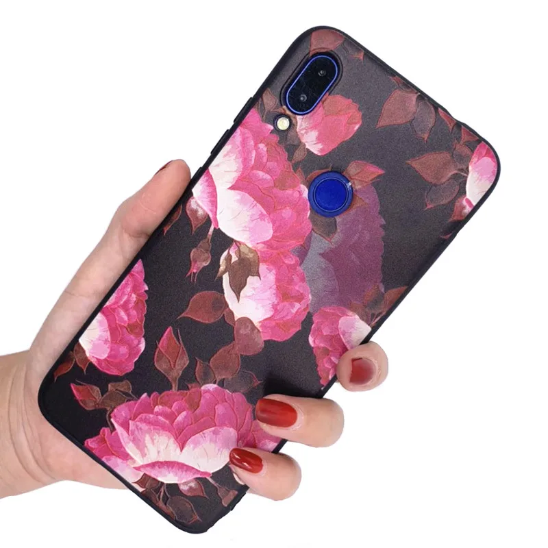 Чехол для Xiaomi Redmi Note 7 силиконовый 3d мягкий рельеф ТПУ чехол телефона Pro