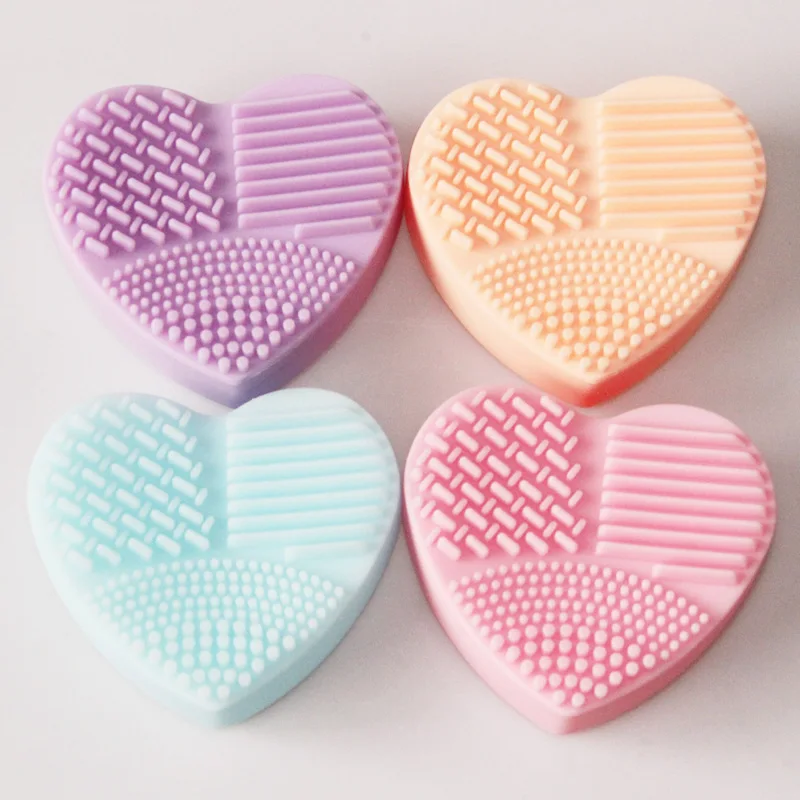 Portable Heart Shape Clean Make up Brushes Wash Silicone Glove Scrubber Board Cosmetic Cleaning Tools for Makeup | Дом и сад