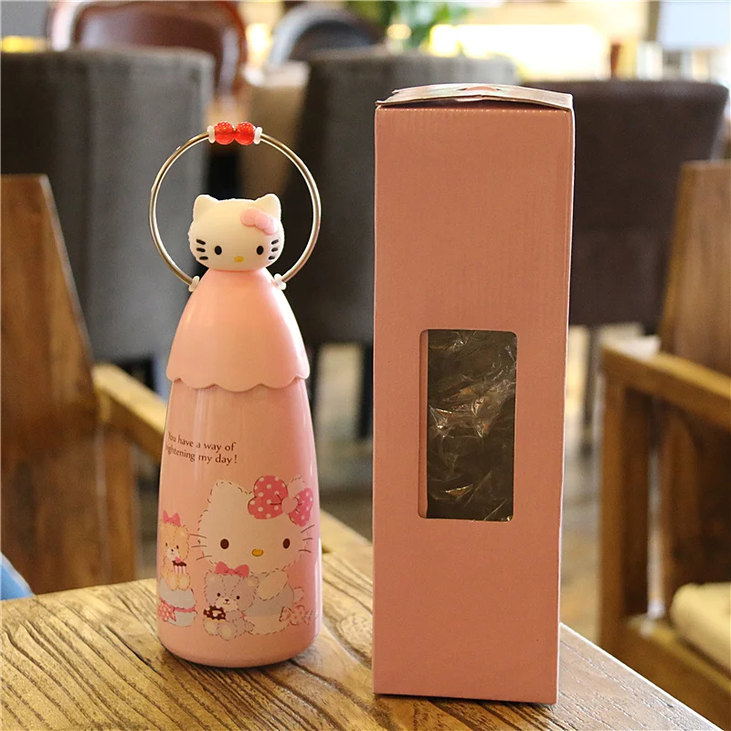 Kawaii бутылка для воды с мультяшным термосом из нержавеющей стали Термос бутылка Термокружка кофейные кружки Тепловая Вакуумная чашка детская Подарочная кружка