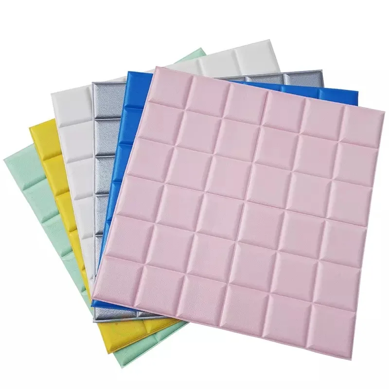 

3D Mosaic Wall Panels PE Foam Wall Stickers Kids Room Safty Baseboard Home Decor Self adhesive Wallpaper DIY Bedroom Wall Decals