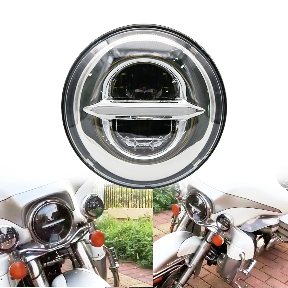 7 &quotголовной светильник moto rcycle хром дальнего ближнего света дюймов круглый мото