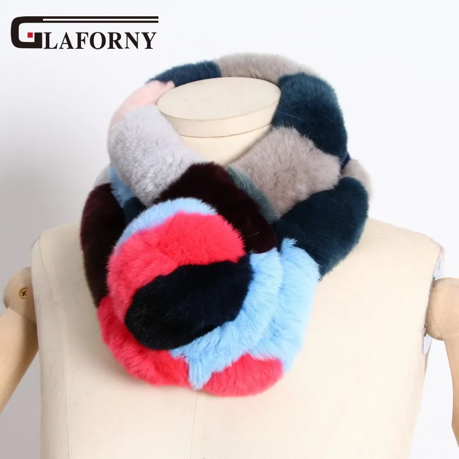 Glaforny 2018 новый стиль женские зимние теплые меховые шарфы Модные Рекс кроличьи
