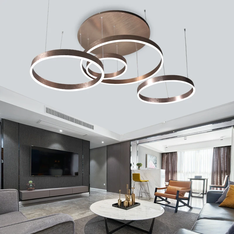 Современный круглый подвесной светильник LED для отеля гостиной зала фойе кольца