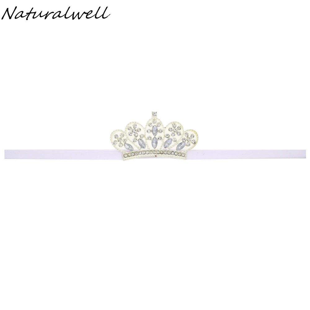 Naturalwell Newborn Tiara Crown headband Child Rhinestone Photo Prop Princess Children Little girls Headbands 1pc HB573 | Детская одежда
