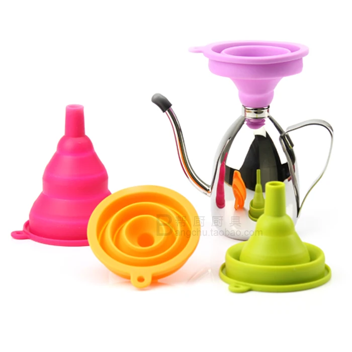 Силиконовый масляный фильтр кухонный инструмент складные воронки для пищевых