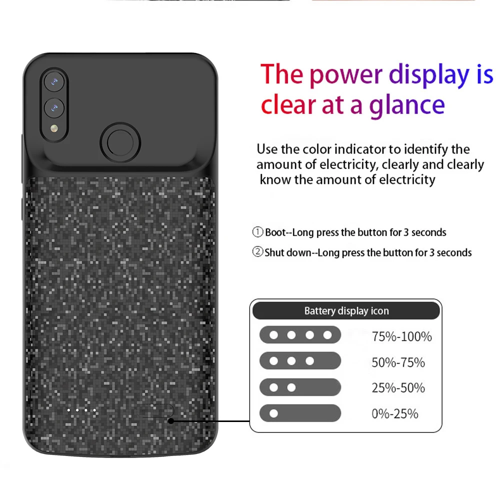 Портативный чехол батарея для телефона huawei Honor 8X зарядный Внешняя упаковка 5000 мАч