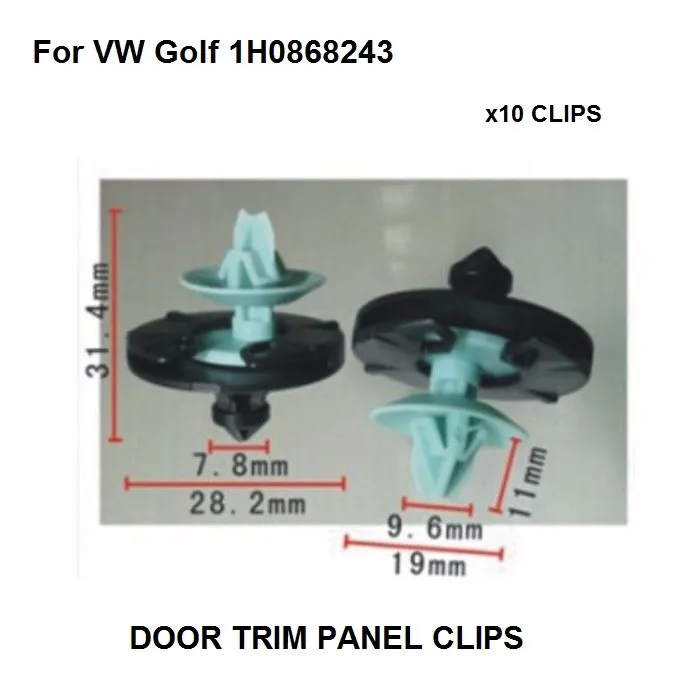 

x10 Pieces For VW Golf 3 Door Panel Fixing Clip Holders 1H0868243 - 1H0868243 B NEW