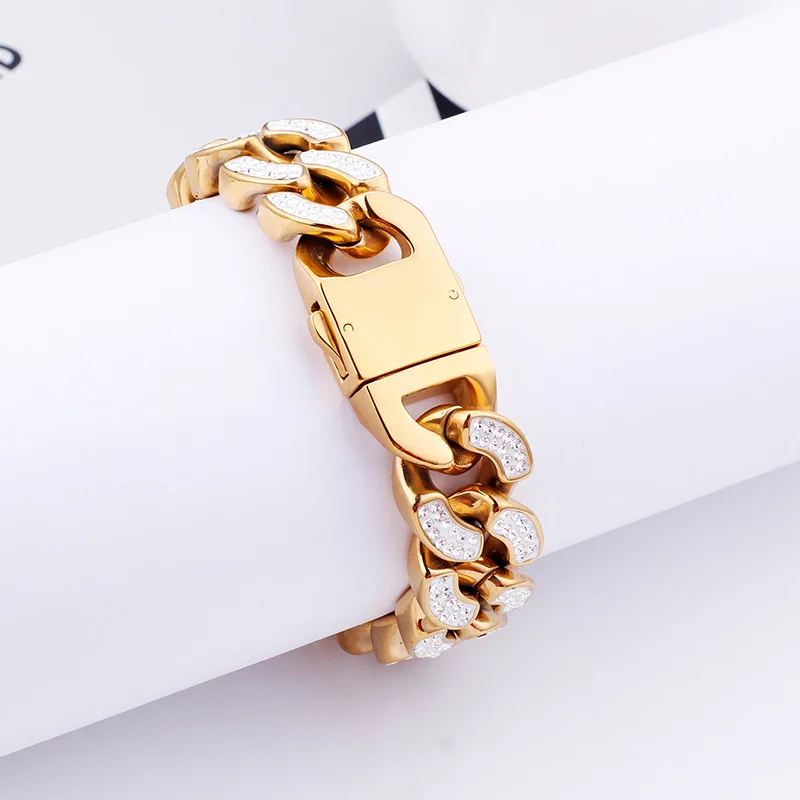 Европейский и американский Набор браслетов в стиле хип-хоп с фианитами мужской