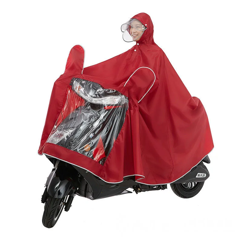 Raincoat double hat cornice raincoat bicycle motorcycle rain belt electric car 042 | Дом и сад