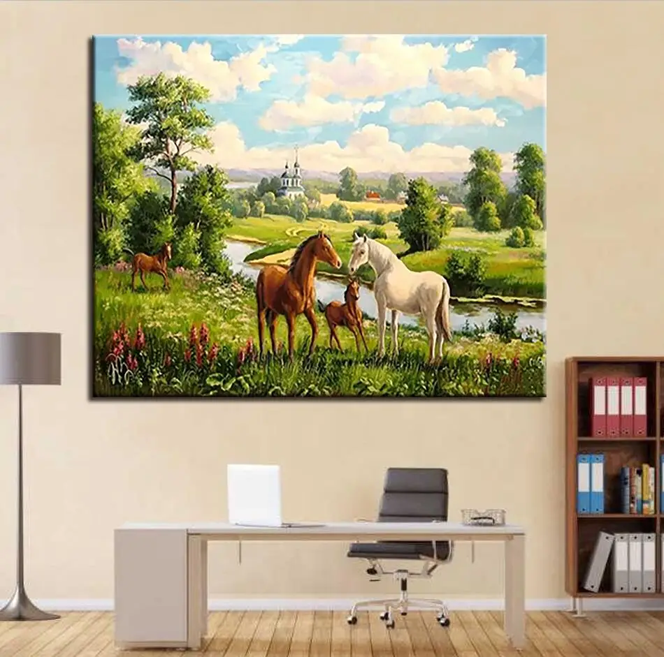 Y5660 Картина в масляной рамке по номерам DIY наборы для рисования раскраска абстрактные картины животных на холсте домашний декор для гостиной стены искусства - Цвет: Y5660