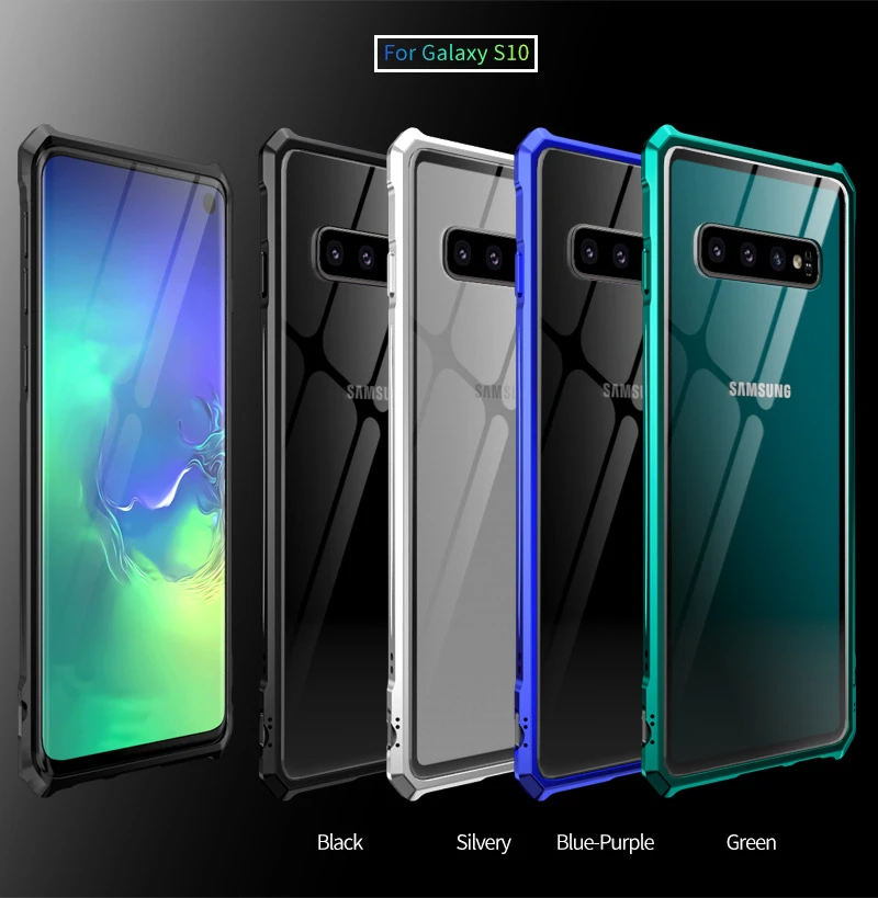 Роскошный Металлический Чехол-броня для samsung Galaxy S10 Plus S10 E s10E рамка оболочка бампер задняя прозрачное стекло для samsung S10 чехол