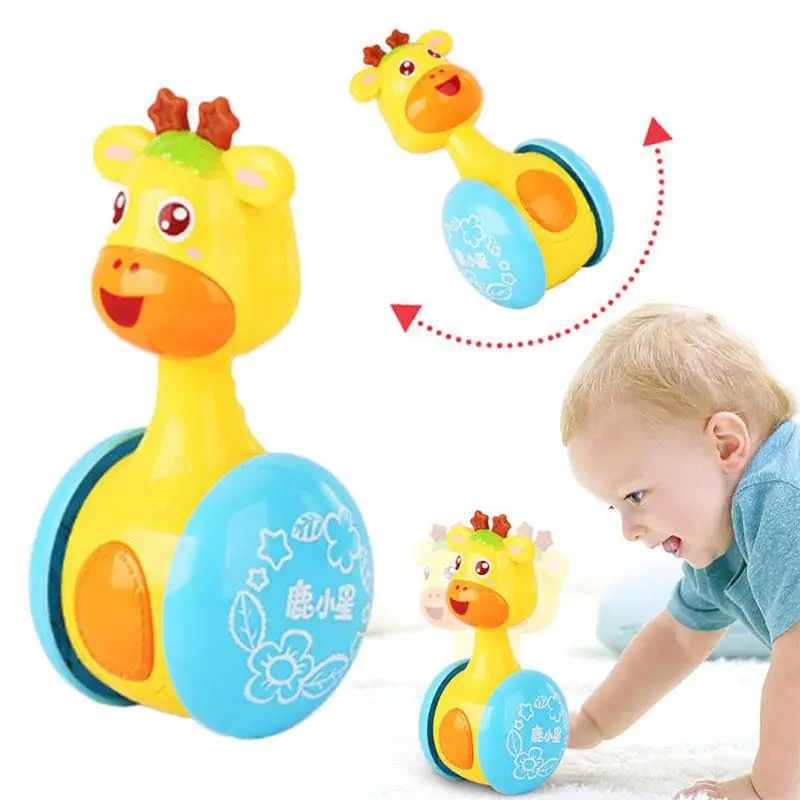 

Giraffe Tumbler Doll Roly-poly Baby Toys Rattles Ring Bell for Newborns children 3+ Month Early Educational Toys kids gift