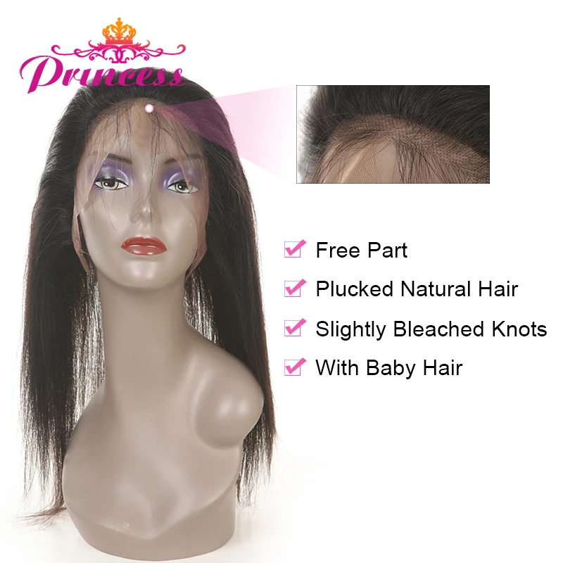 Красивая принцесса 360 Кружева Фронтальная Закрытие с детскими волосами