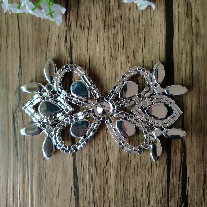 

Free Shipping 12pcs/lot 4'' Crystal AB Rhinestone Applique Bridal Sash Rhinestone Patch Apparel Buckle LSAP014