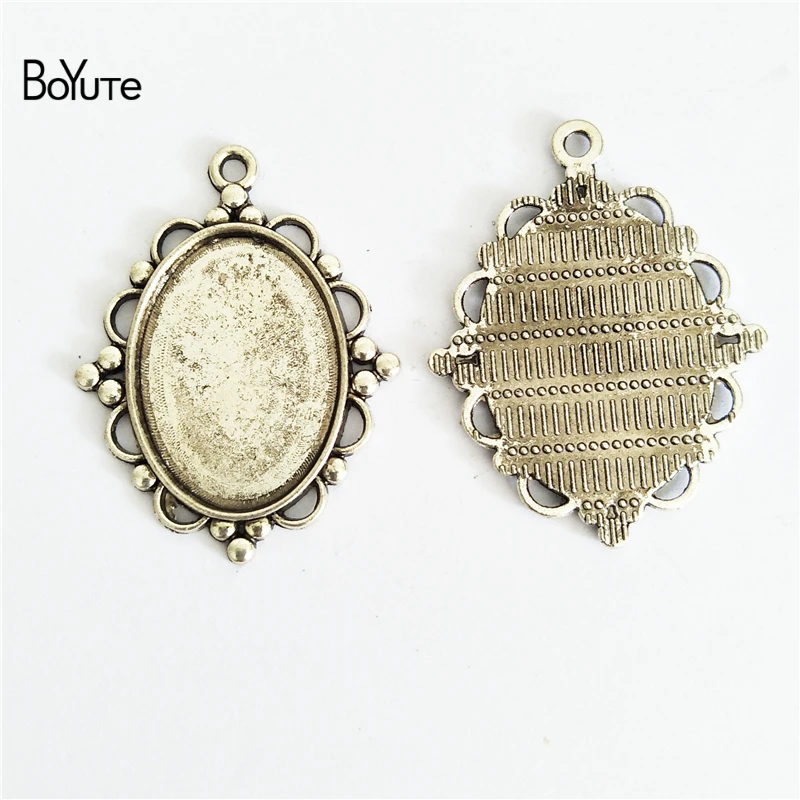 BoYuTe (40 Pieces/Lot) 18*25MM Cabochon Base Jewelry Accessories Parts Antique Bronze Silver Tray Pendant Setting Cameo Diy | Украшения и