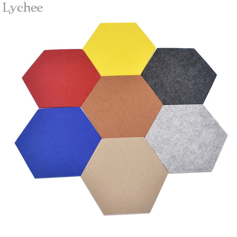 Lychee 4 пар/компл. шестигранные войлочные цветные настенные наклейки милый