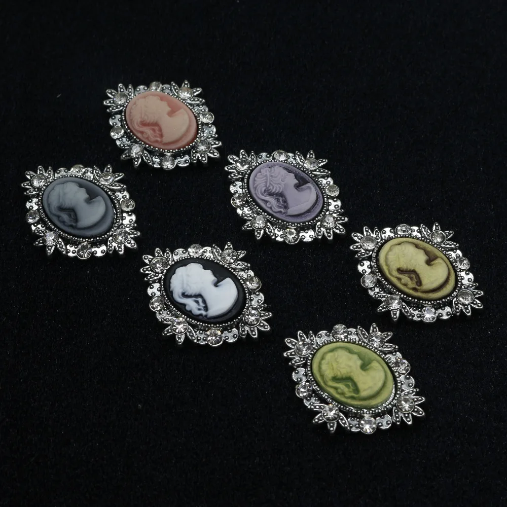 10 шт. декоративные пуговицы для волос в стиле ретро|oval rhinestone button|rhinestone buttonsalloy button |