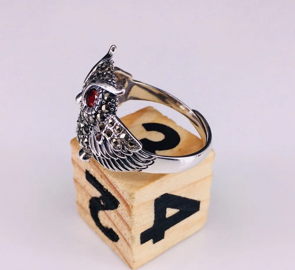 S925 pure silver jewelry with diamond ring Ms. Han edition owl Thai character small | Украшения и аксессуары