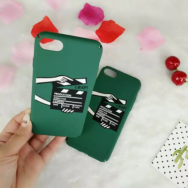 Matte Phone Case For iPhone 6 6S Hard PC Green Fashion ins Cover 7 8 Plus Coque 5 5S SE Accessories | Мобильные телефоны и