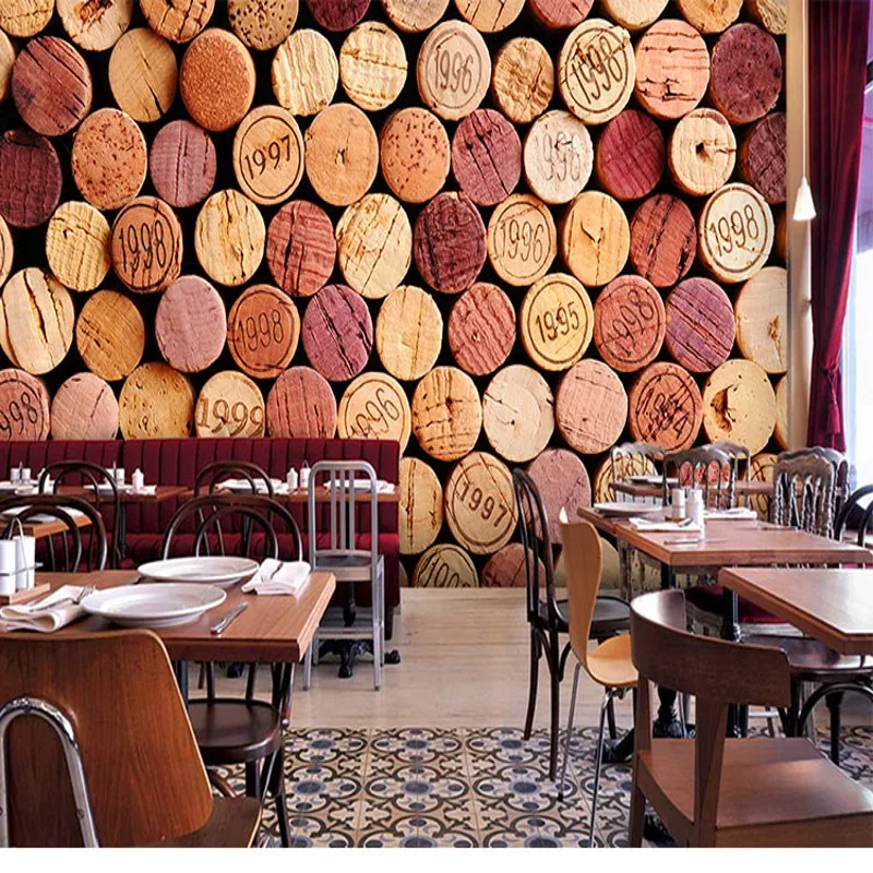 wallpaper for walls 3 d Bar restaurant background decoration creative Hand Painted red wine custom mural | Обустройство дома