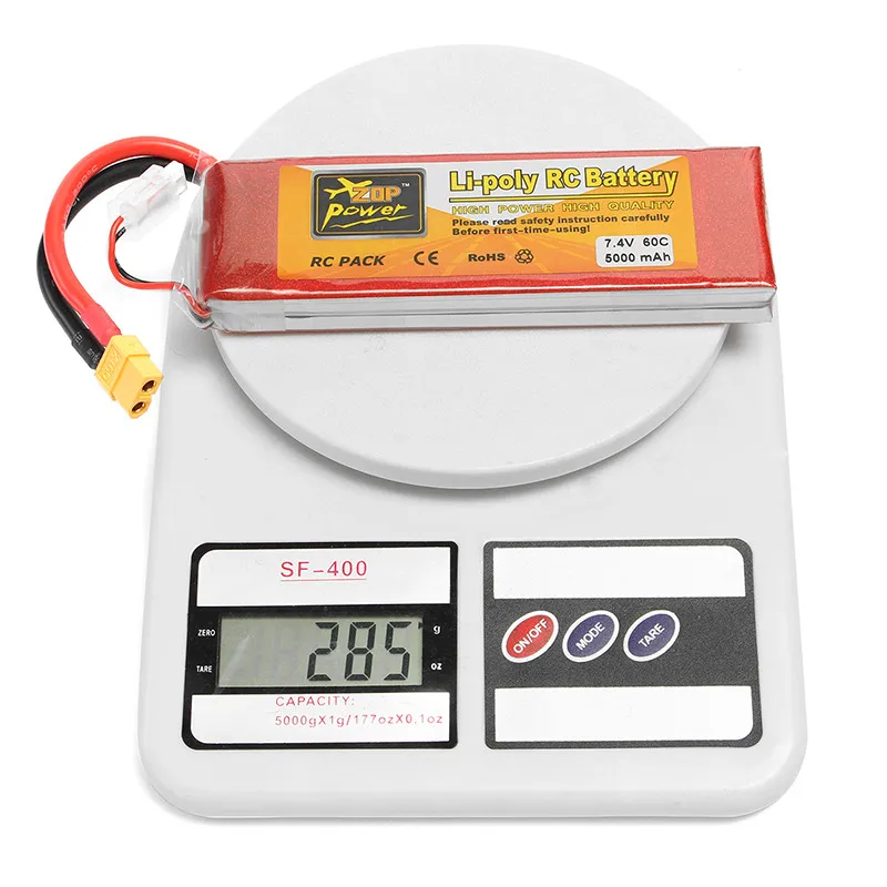 Перезаряжаемый ZOP Power 7 4 в 5000 мАч 60C 2S Lipo аккумулятор XT60 разъем для