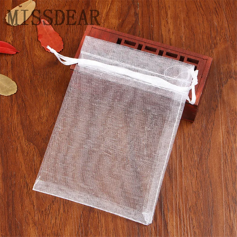 50pcs/lot 7x9 9x12 10x15 13x18cm Small Organza Bag Wedding Decoration Charms Jewelry Packaging Bags Drawstring Gift Pouches | Украшения и