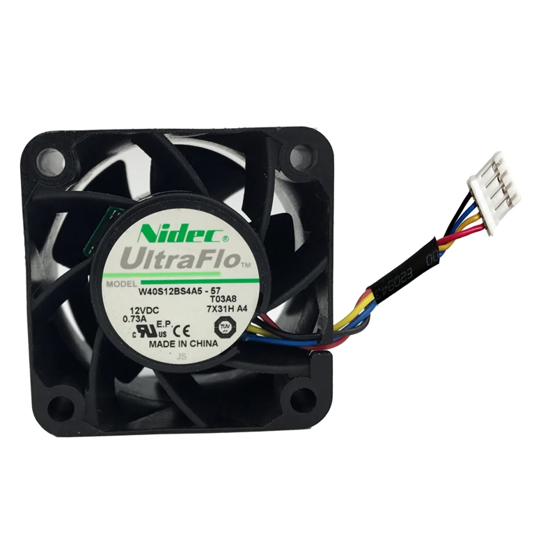 Оптовая продажа Nidec W40S12BS4A5 57 4028 40x40x28 мм 4 см DC 12V 0.73A сервер осевой вентилятор