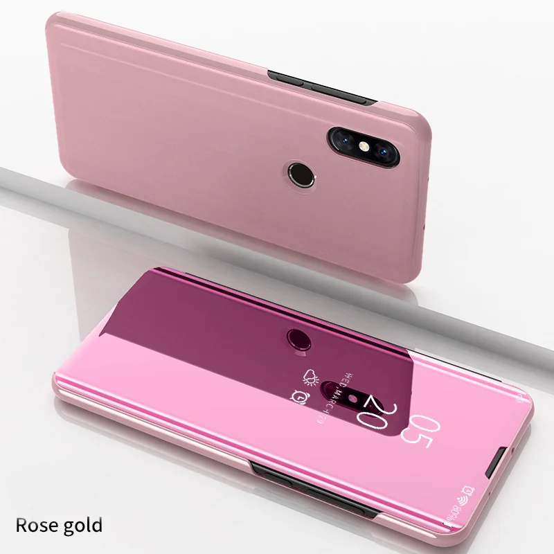 Pink Смарт флип чехол для Xiaomi Redmi 4X5 Plus 6 s Pro Note 4 4X5 5A 7 mi A1 A2 5X6 6X8 Lite 9 SE Pocophone F1 mi rror чехол для телефона - Цвет: Pink